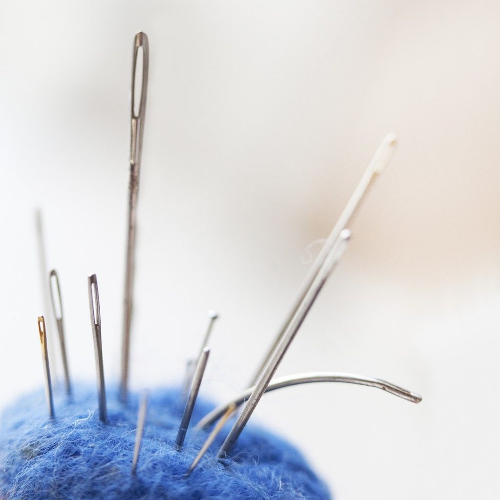 sewing, needle, thread